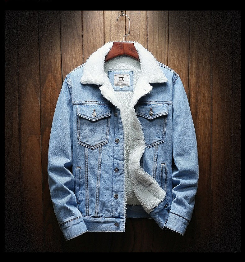 Men's Denim Fur Lined Jacket