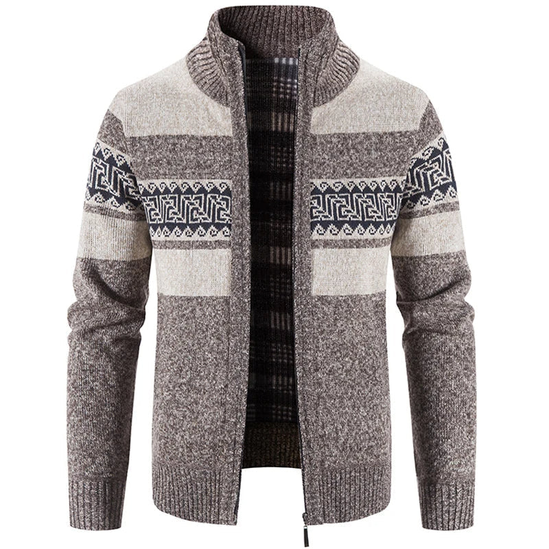 Men's Stand Collar Knit Jacket