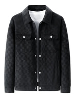Men's Snap Button Printed Utility Jacket