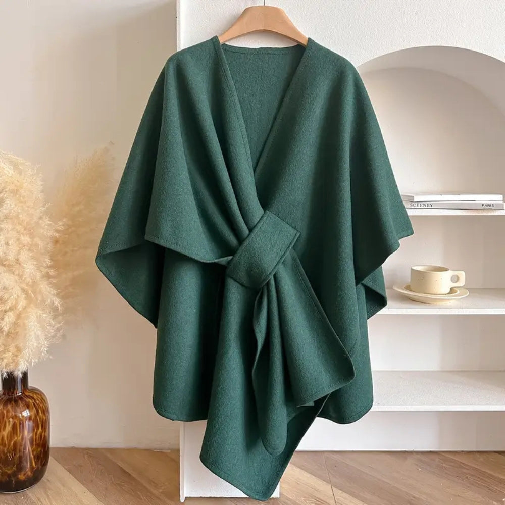 Women's Belted Poncho Coat