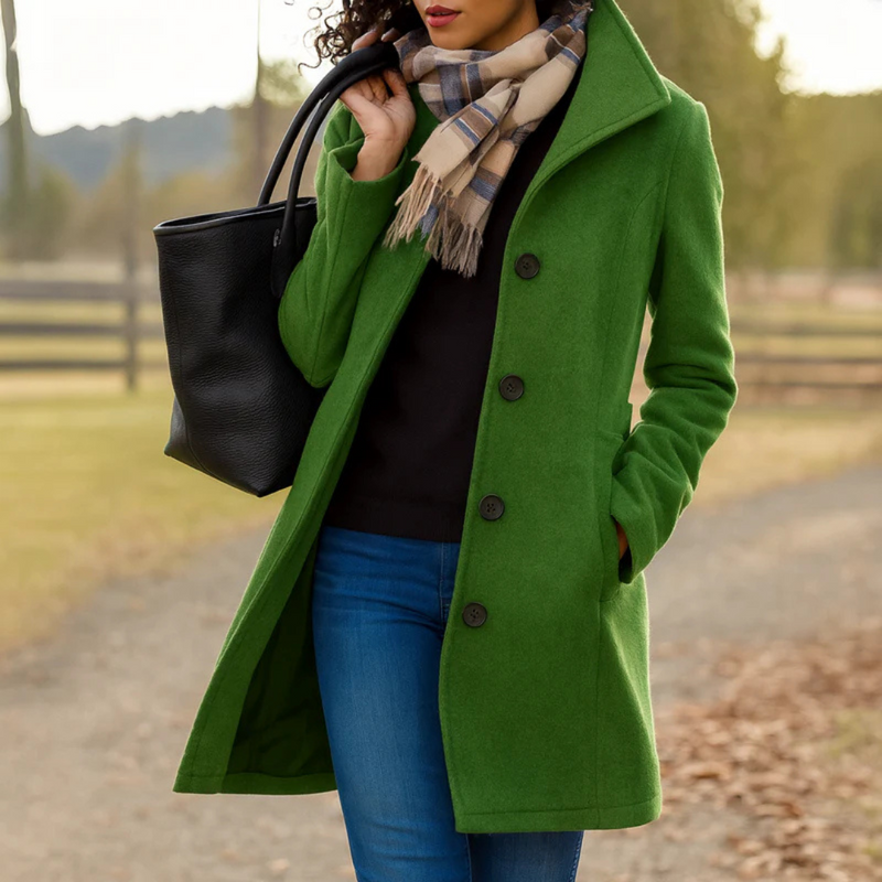Women's Buttoned Classic Overcoat