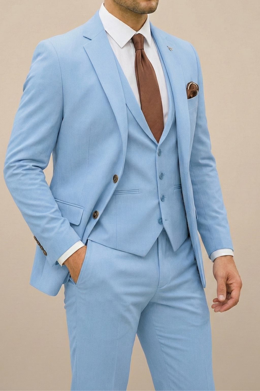 Men's Slim-Fit Wedding Three-Piece Suit