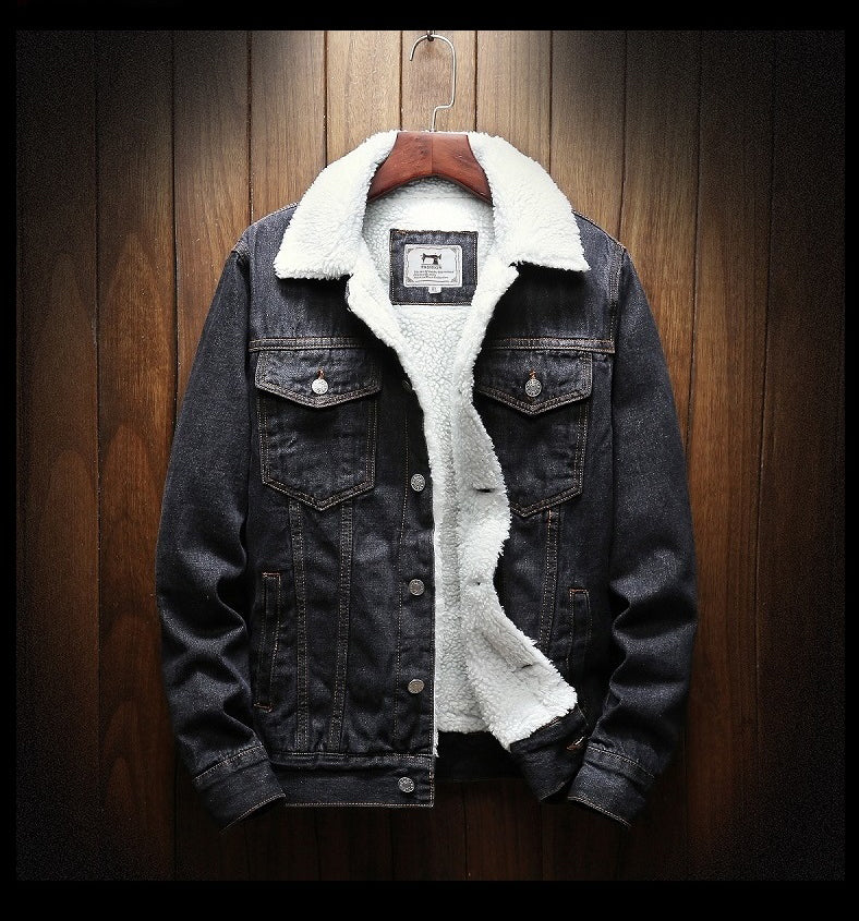 Men's Denim Fur Lined Jacket