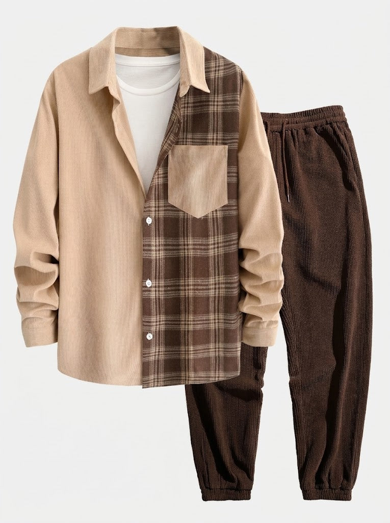 Men's Corduroy Shirt and Jogger Set