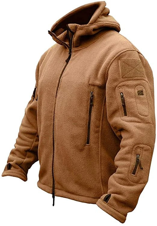 Men's Hooded Multi Pocket Fleece Jacket