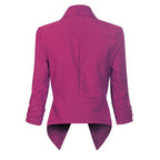 Women's Ruched-Sleeve Open-Front Blazer