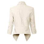 Women's Ruched-Sleeve Open-Front Blazer