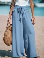 Women's Wide-Leg Tie-Waist Trousers