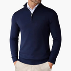 Men's Ribbed Hem Quarter Zip Jumper