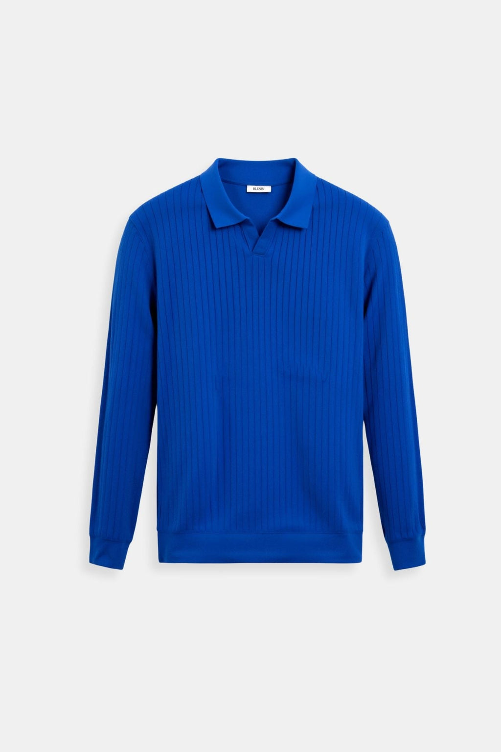 Men's Ribbed Knit Long Sleeve Polo