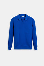 Men's Ribbed Knit Long Sleeve Polo