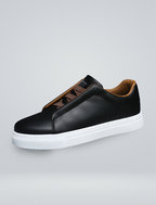 Men's Elastic Lace Leather Trainers