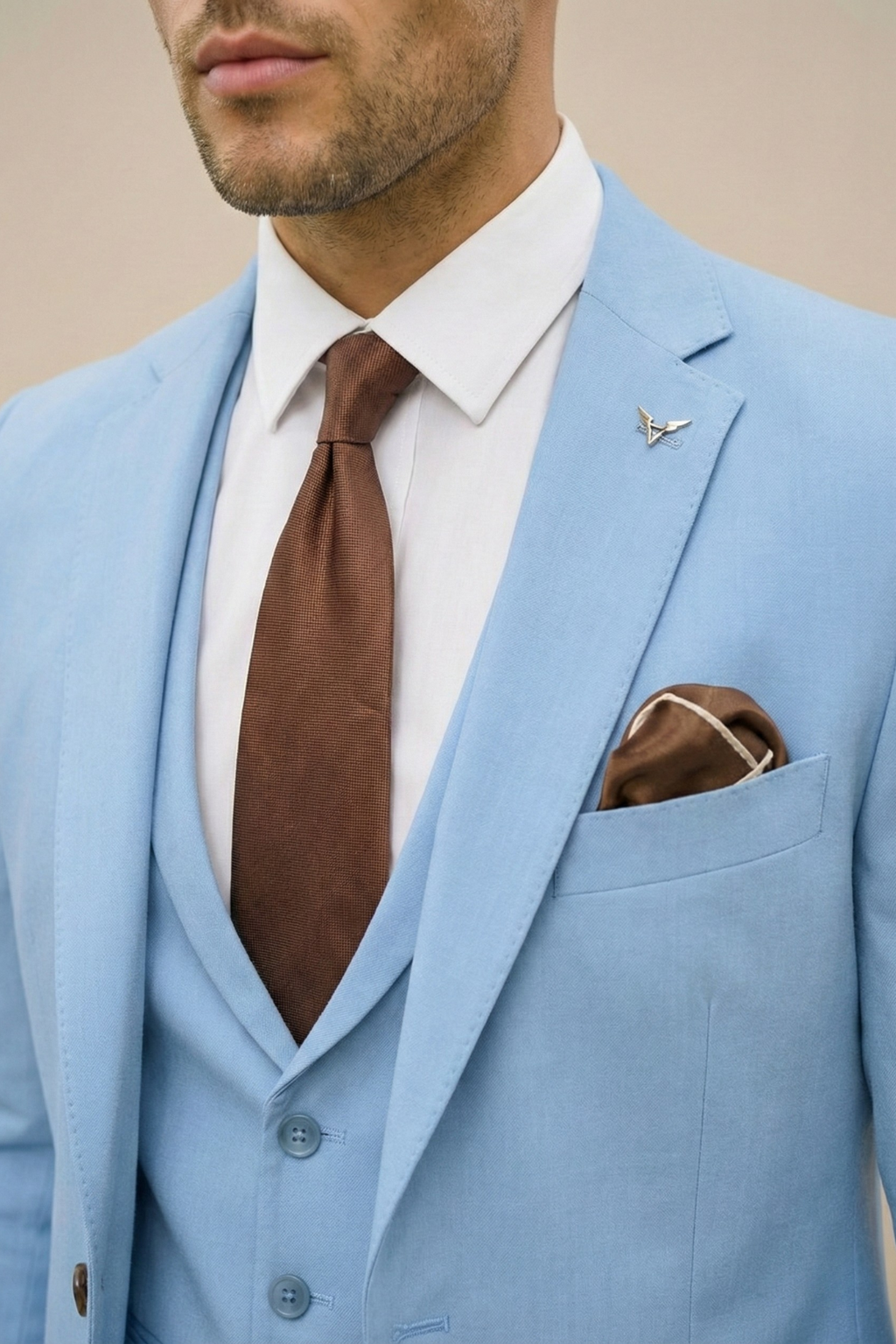 Men's Slim-Fit Wedding Three-Piece Suit