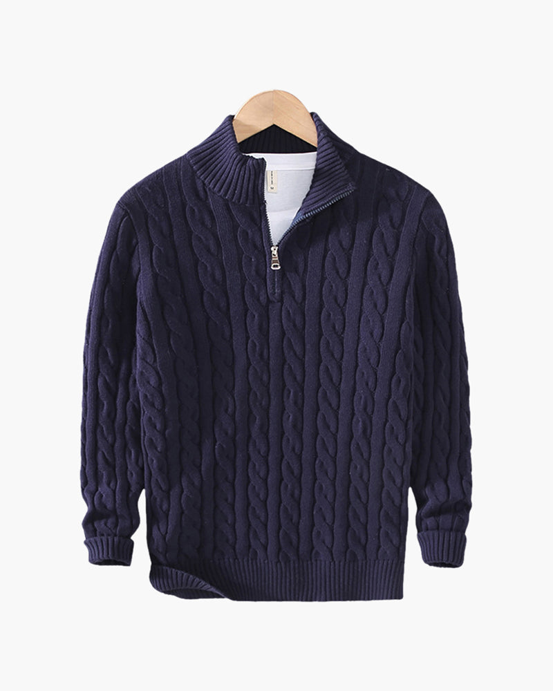 Men's Cable Knit Half Zip Jumper