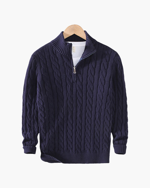 Men's Cable Knit Half Zip Jumper