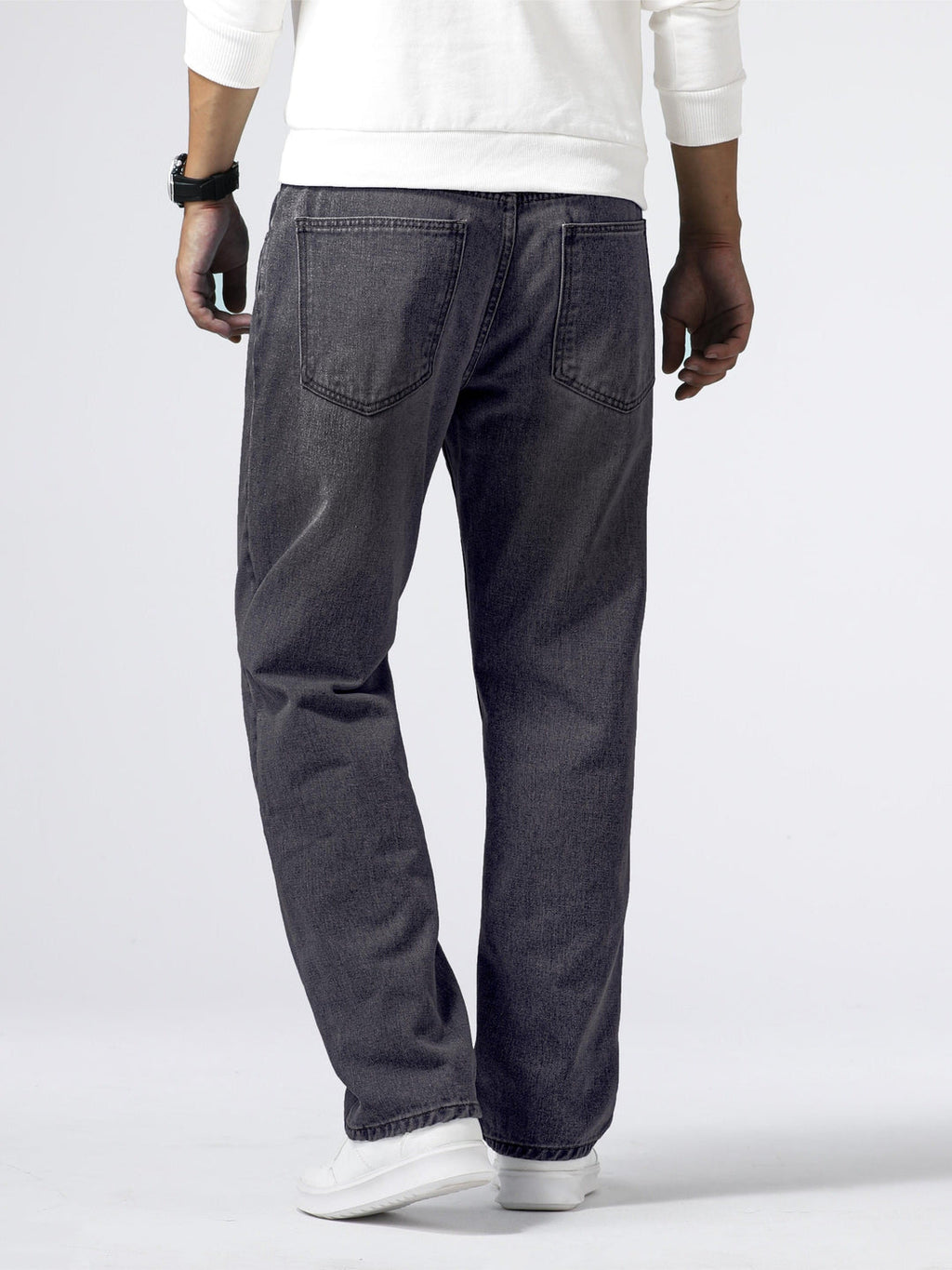 Men's Washed Straight Leg Denim
