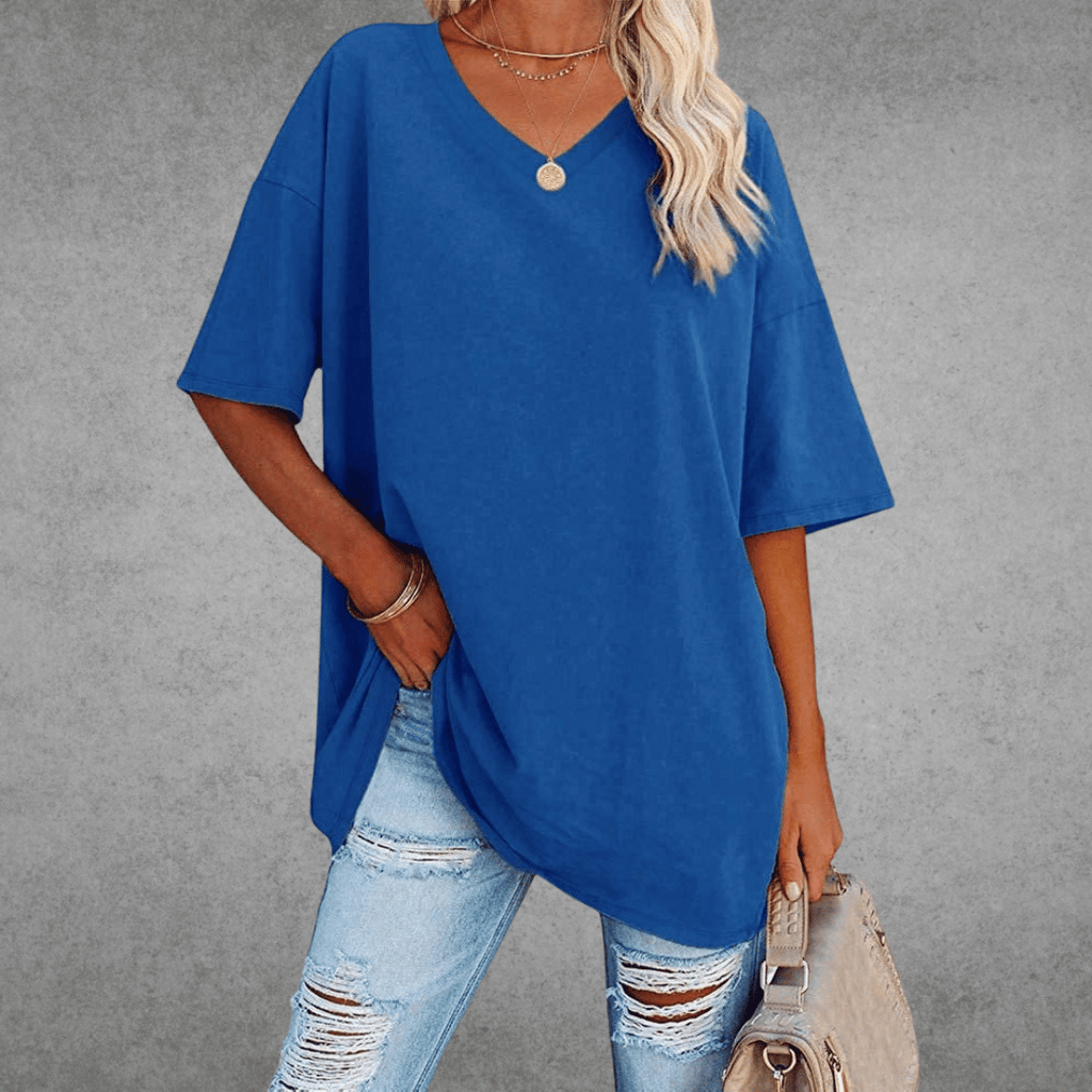 Women's Oversized V-Neck Summer Top