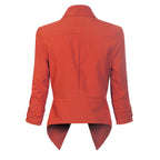 Women's Ruched-Sleeve Open-Front Blazer