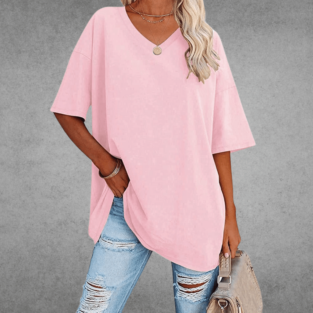 Women's Oversized V-Neck Summer Top