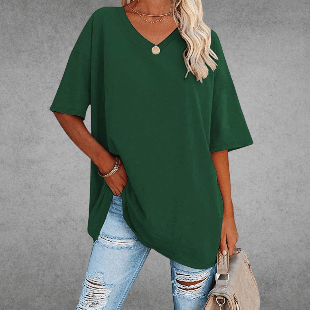 Women's Oversized V-Neck Summer Top