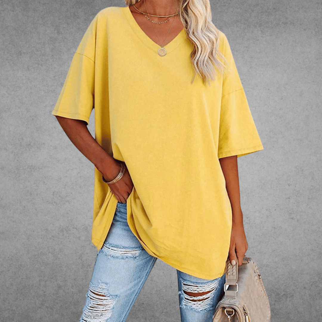 Women's Oversized V-Neck Summer Top