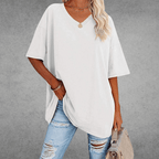 Women's Oversized V-Neck Summer Top
