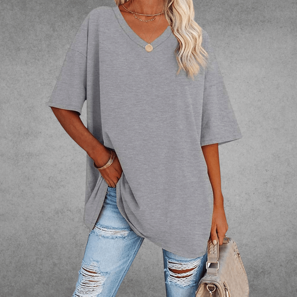 Women's Oversized V-Neck Summer Top
