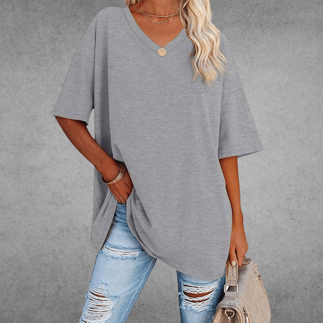 Women's Oversized V-Neck Summer Top