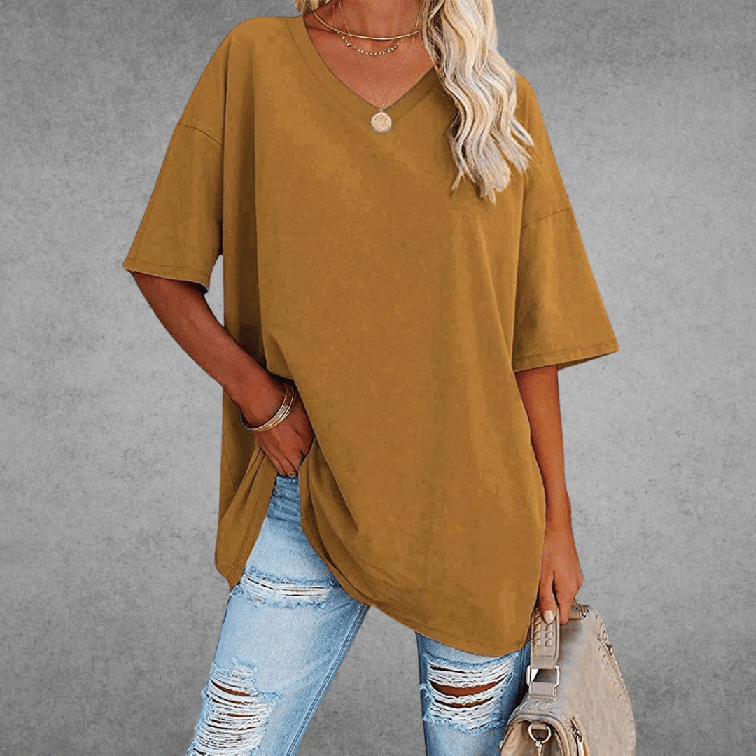 Women's Oversized V-Neck Summer Top