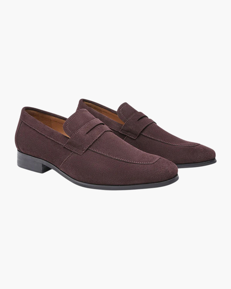 Men's Sleek Suede Penny Loafers