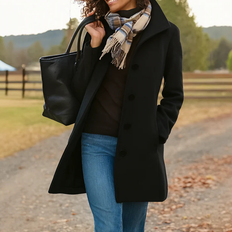 Women's Buttoned Classic Overcoat