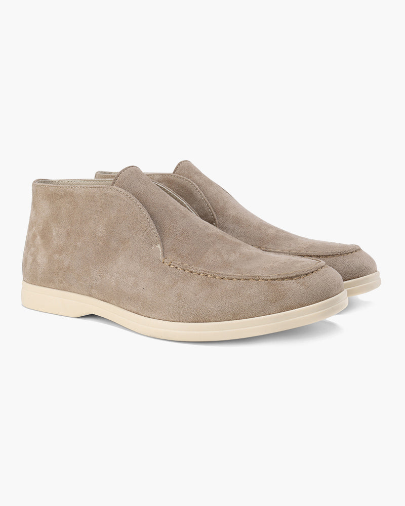 Men's Contrast Sole Suede Loafers