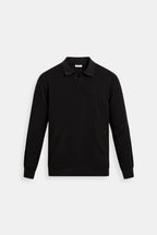 Men's Ribbed Knit Long Sleeve Polo