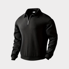 Men's Textured Half-Zip Polo Sweatshirt