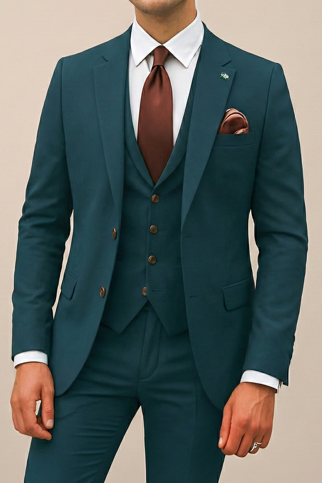 Men's Slim-Fit Wedding Three-Piece Suit