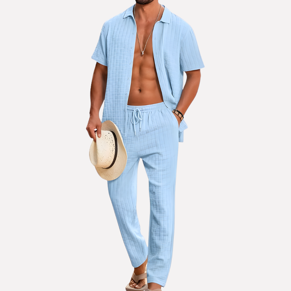 Men's Textured Co Ord Summer Set