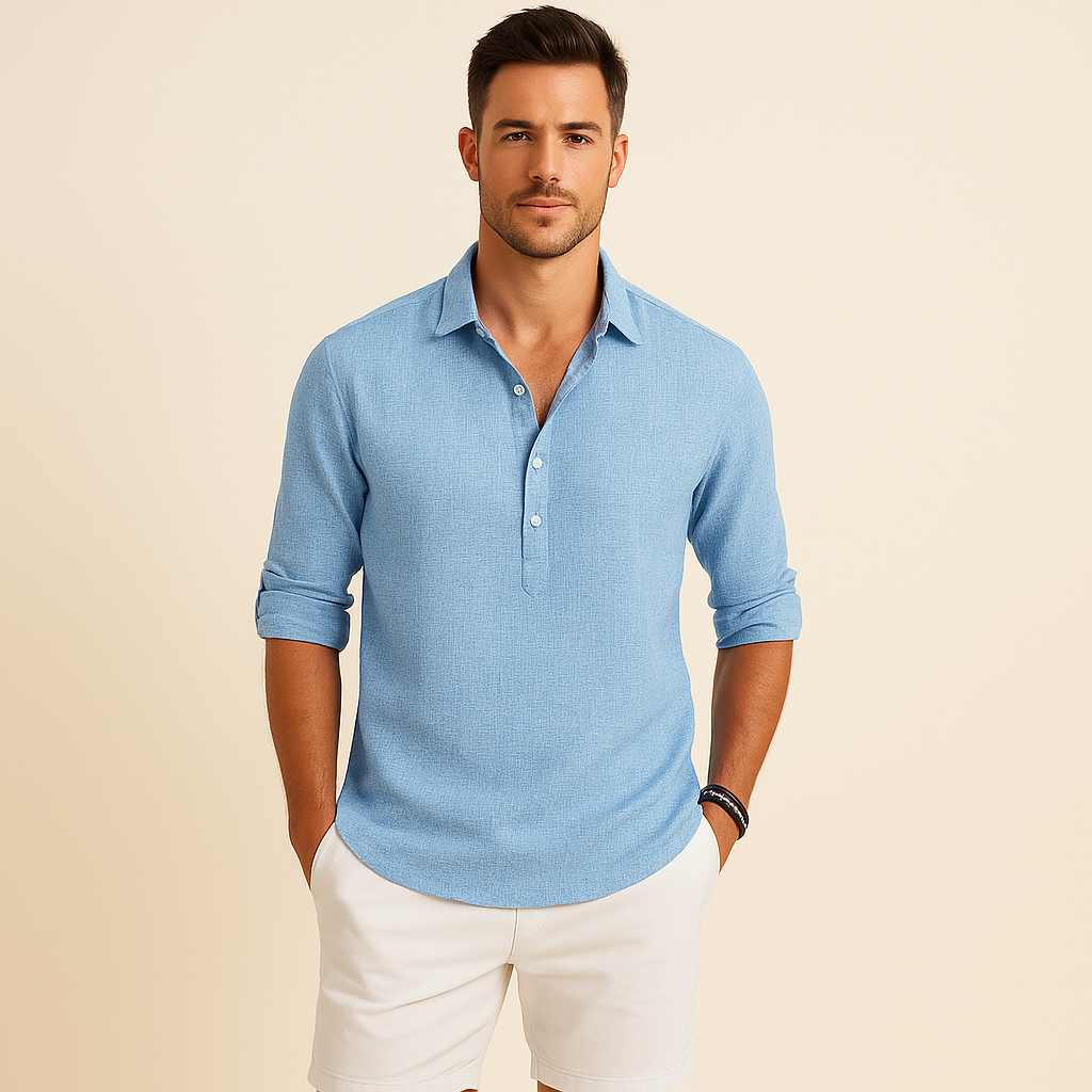 Men's Relaxed Fit Long Sleeve Polo