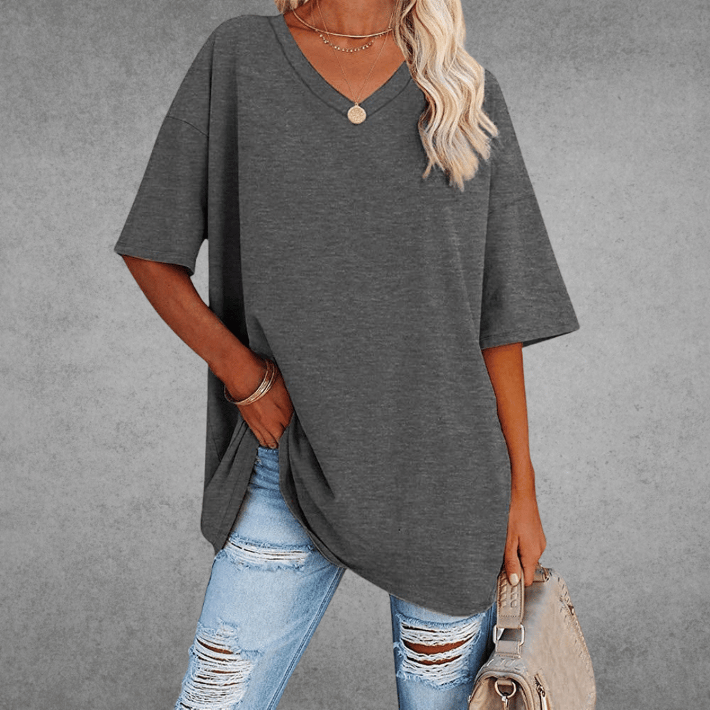 Women's Oversized V-Neck Summer Top