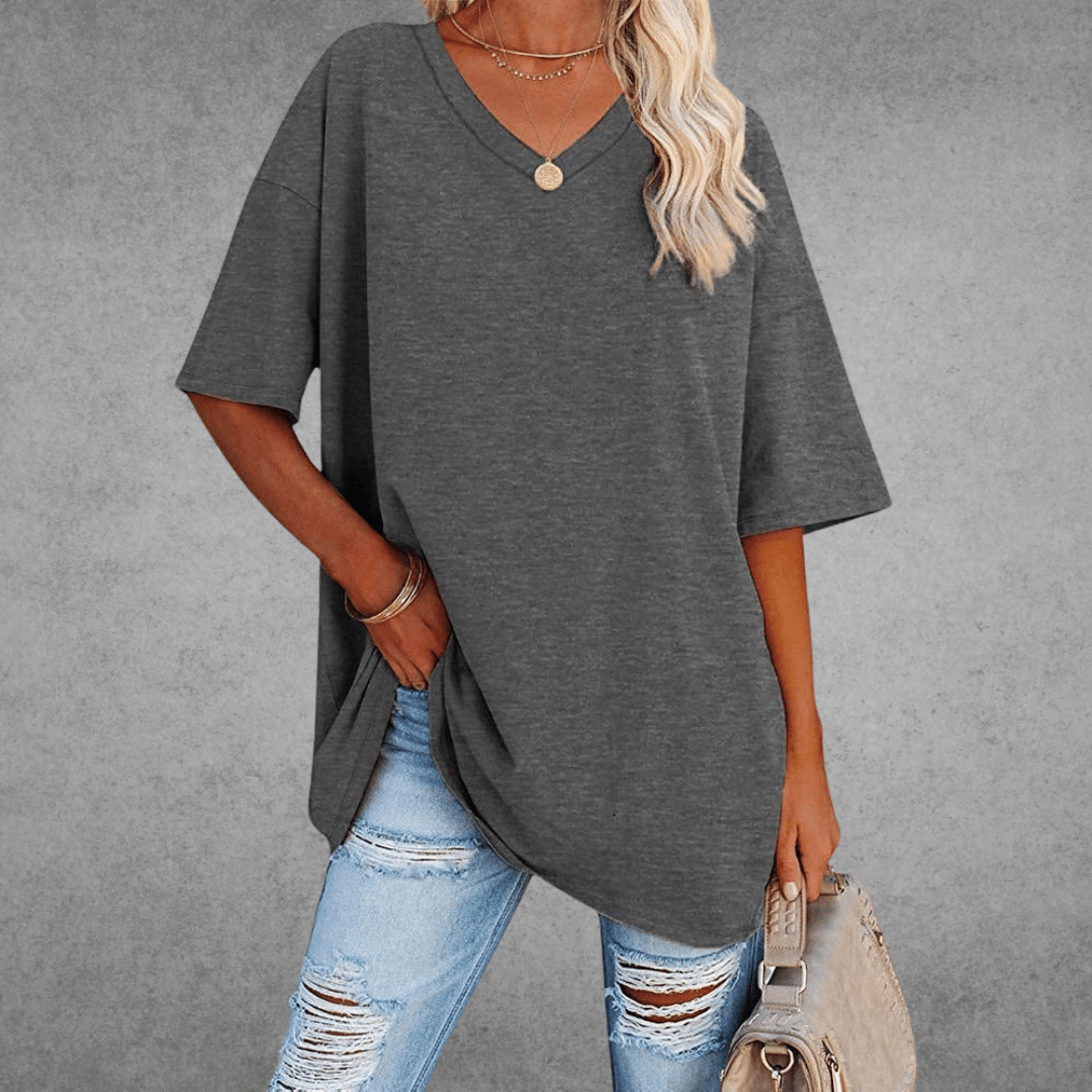 Women's Oversized V-Neck Summer Top