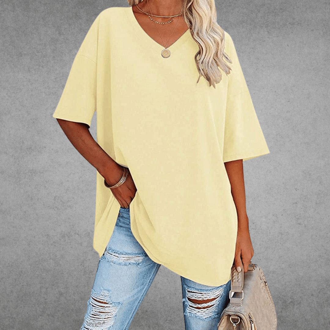 Women's Oversized V-Neck Summer Top