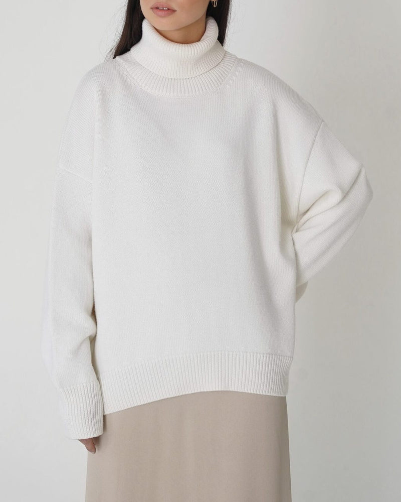 Women's Dropped-Shoulder Roll Neck Jumper