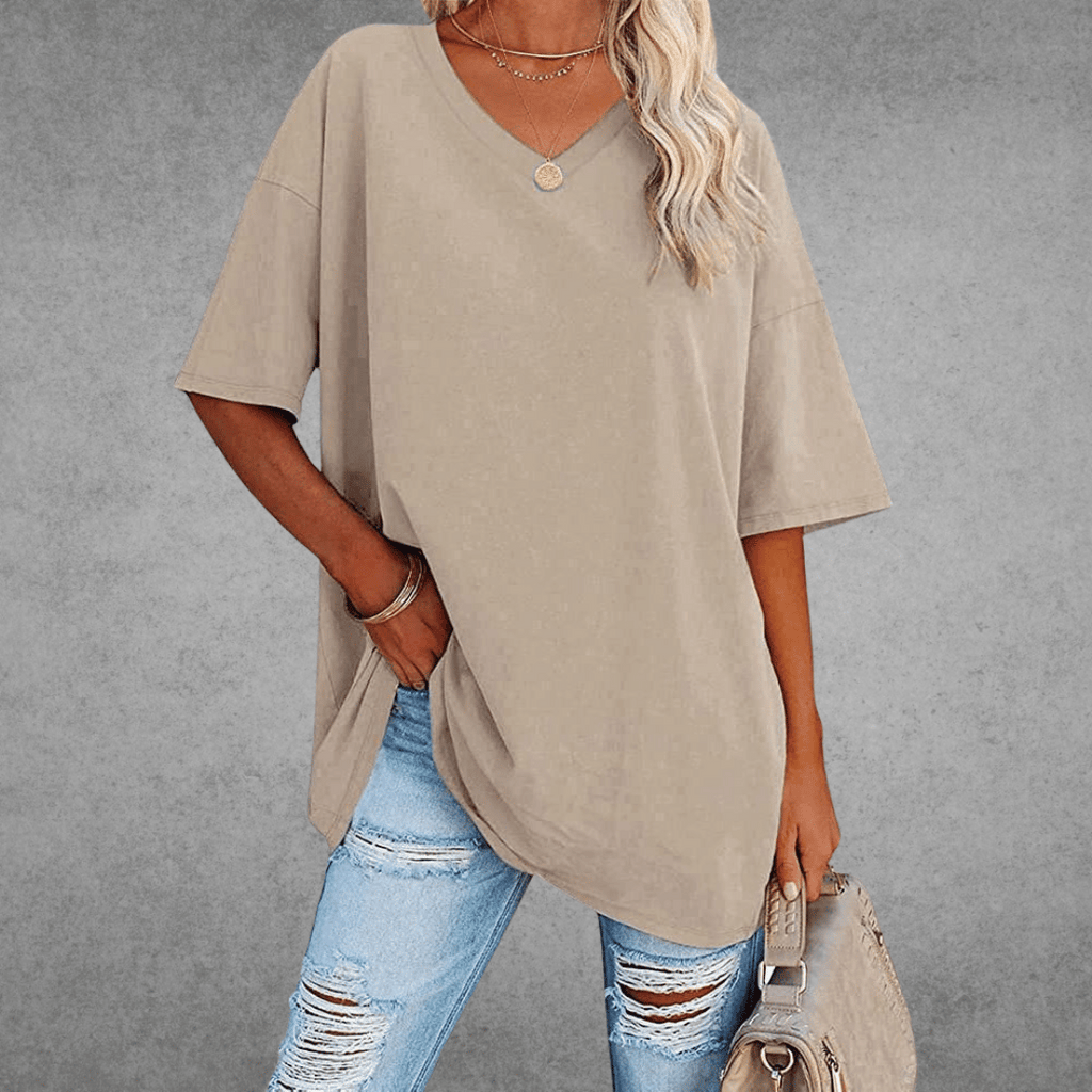 Women's Oversized V-Neck Summer Top