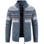 Men's Stand Collar Knit Jacket
