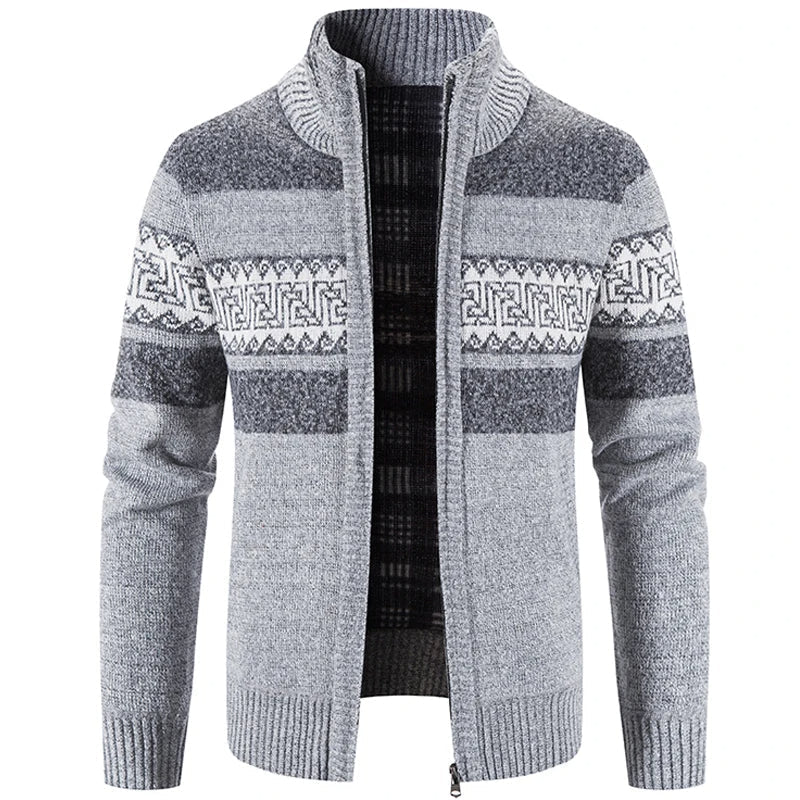 Men's Stand Collar Knit Jacket
