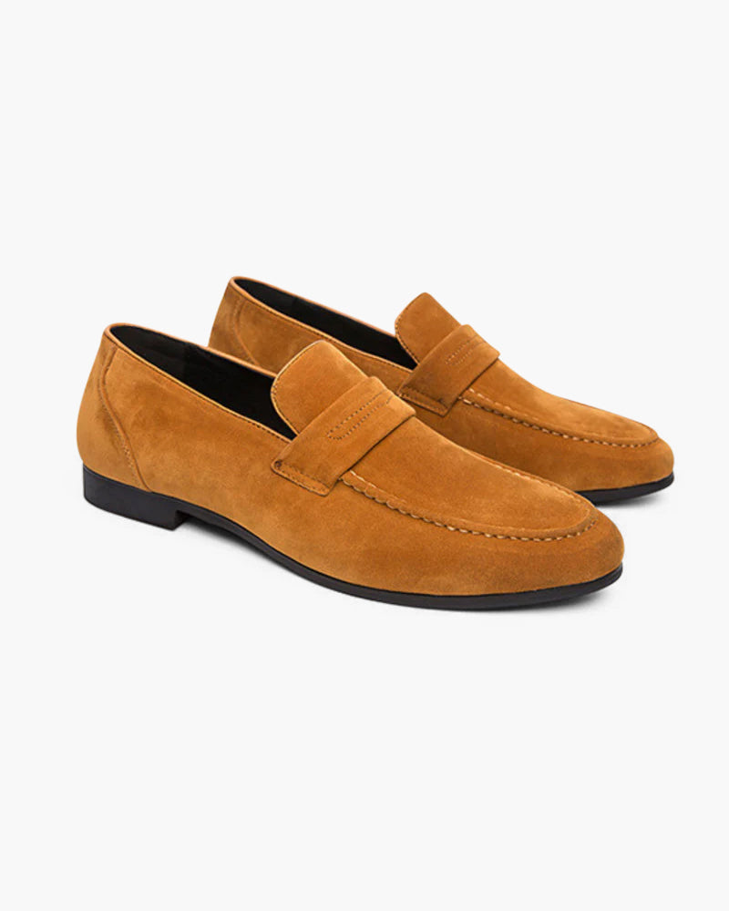 Men's Sleek Suede Penny Loafers