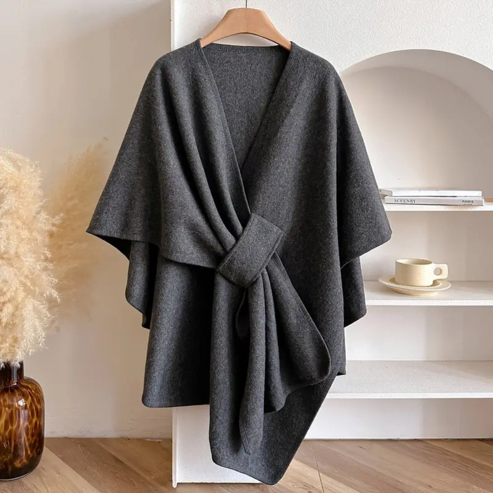 Women's Belted Poncho Coat