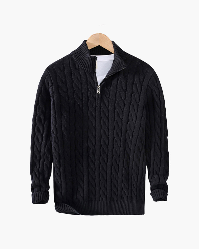 Men's Cable Knit Half Zip Jumper