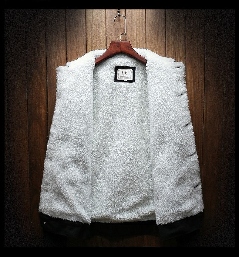 Men's Denim Fur Lined Jacket