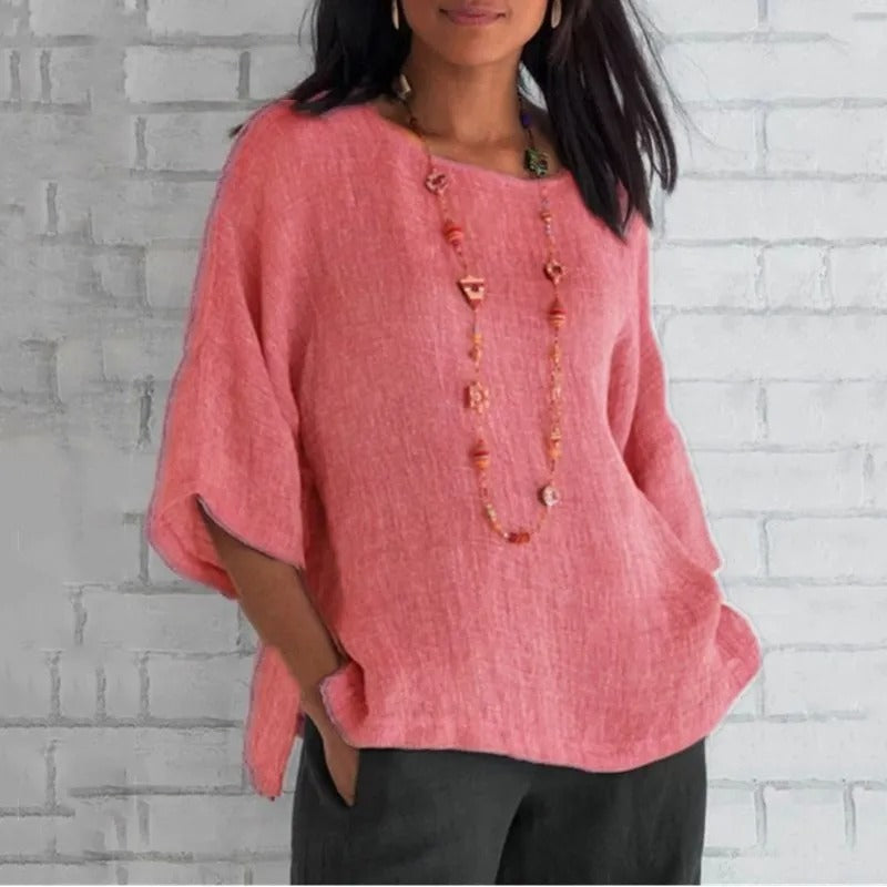 Women's V-Neck Linen Tunic