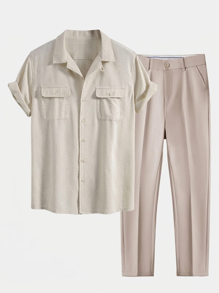 Men's Cuban Collar Summer Set